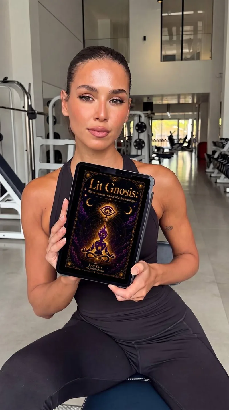 Lit Gnosis supporter with a Lit Gnosis book